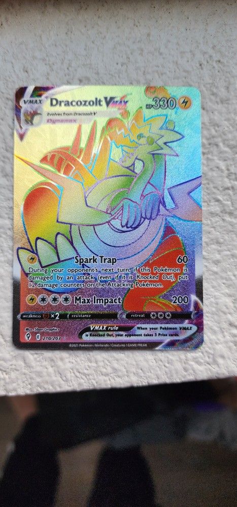 Dracozolt Vmax Rainbow RARE Pokemon Card