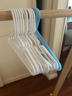13 kids Plastic Clothes Hangers White and Blue
