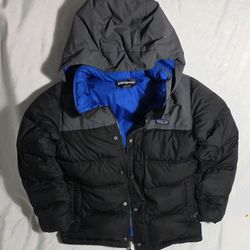 Black Patagonia black and grey puffer Jacket Kids Large 12 Unisex