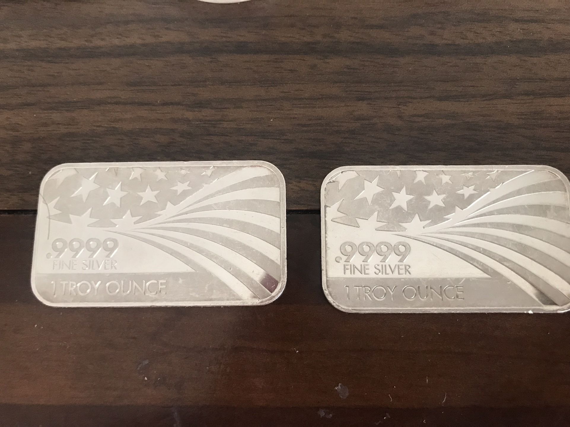 2 Silver Bars 1oz Each