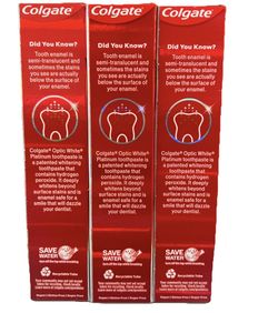 Colgate Optic White Advanced Toothpaste – Stain Removal & Whitening – 3 Pack – Free Shipping & Pickup