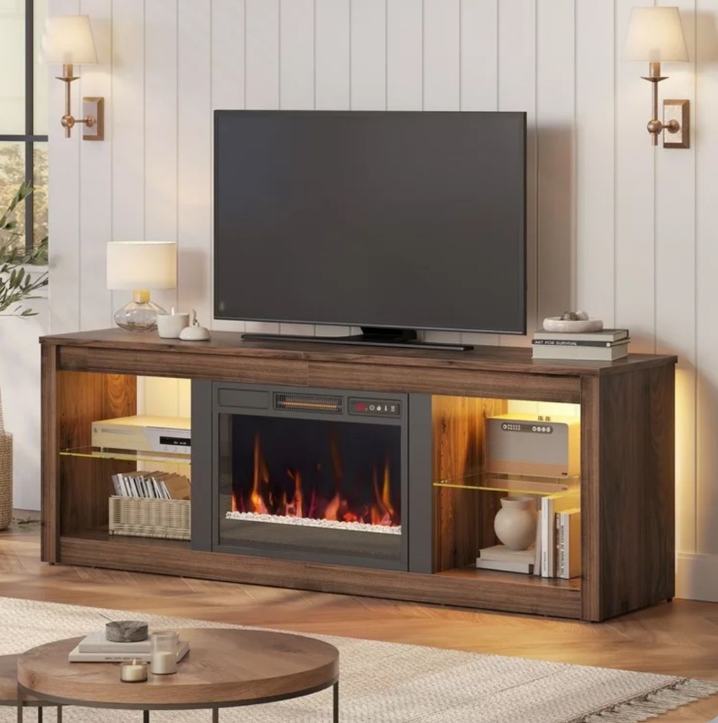 TV STAND WITH FIREPLACE BRAND NEW