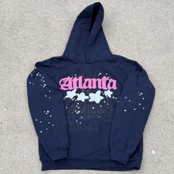 Sp5der WorldWide Navy Atlanta Hoodie Size Medium New 
