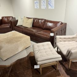 Real Leather Carmel Sofas Available 