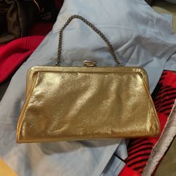 Vintage gold clutch purse, coin, purse handbag