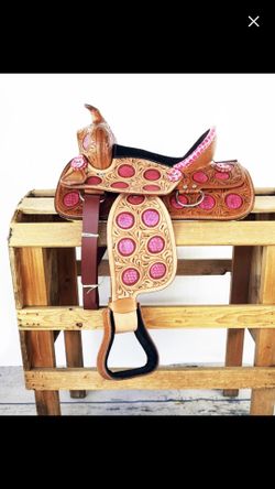 12" GATOR LEATHER WESTERN BARREL TRAIL PONY HORSE TACK YOUTH CHILD KIDS SADDLE