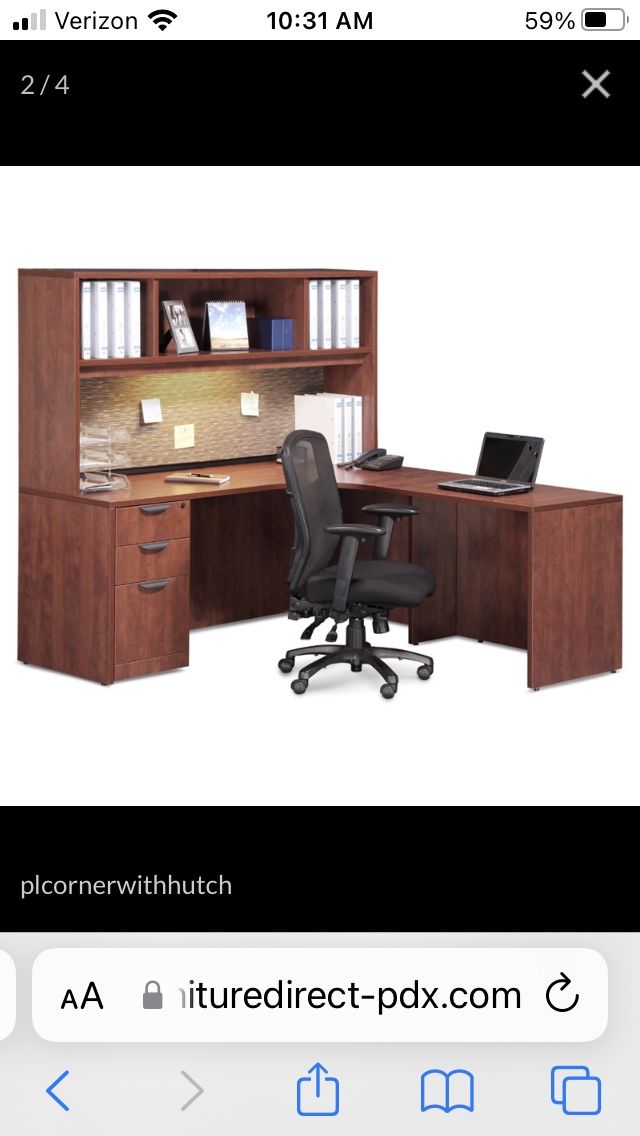Bestar Desk Corner unit with hutch