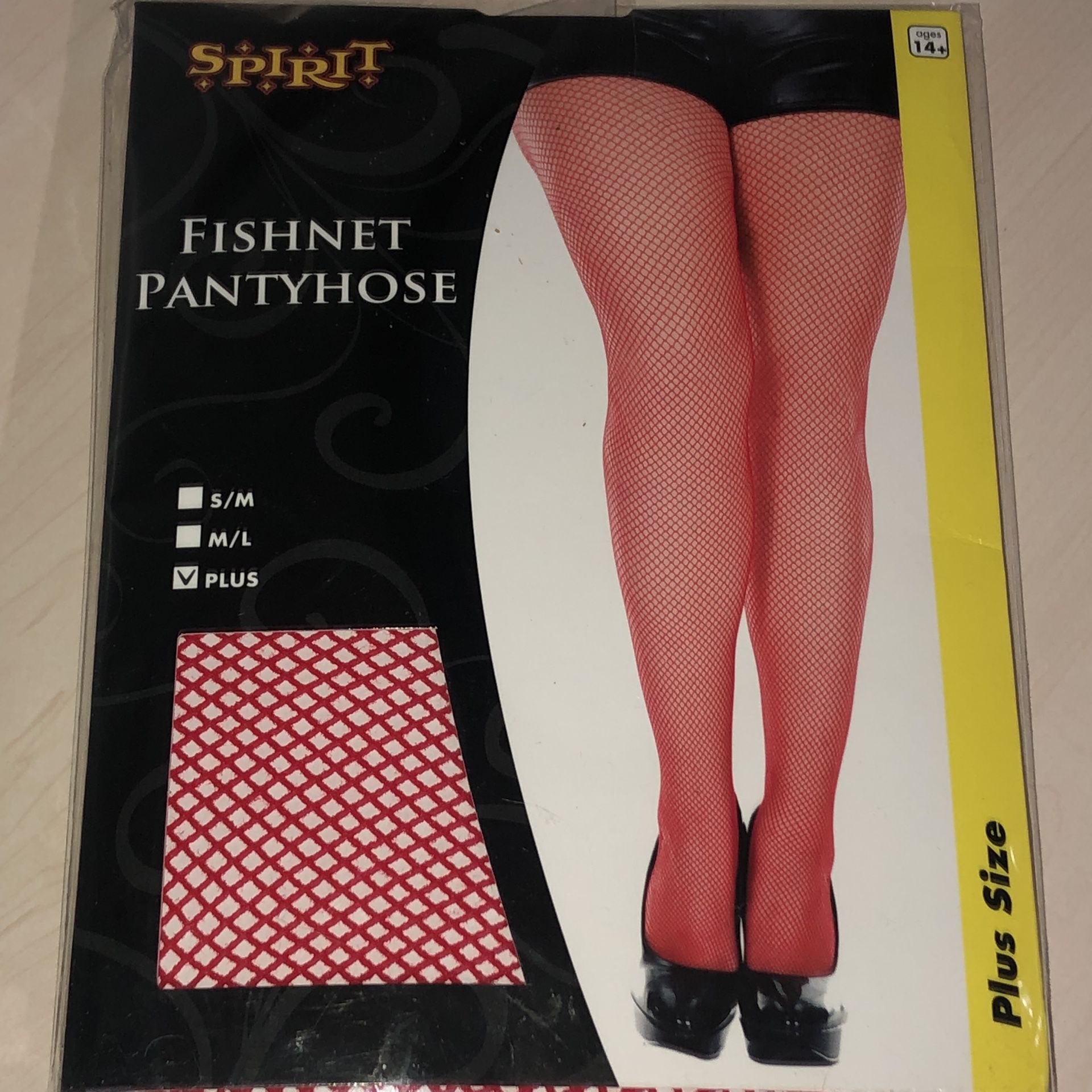 plus size red fishnets, nwt