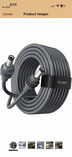 Starlink Mini Power Cable Replacement DC Power Cable 32.8FT/10M, Waterproof Power Cord,DC to DC,Starlik Mini Accessories,Ideal for RV,Truck,Travel,Cam
