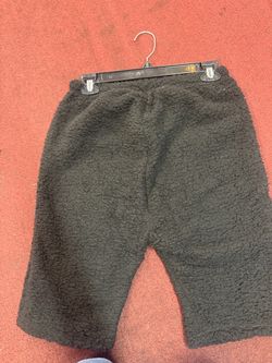Black sherpa fleece shorts