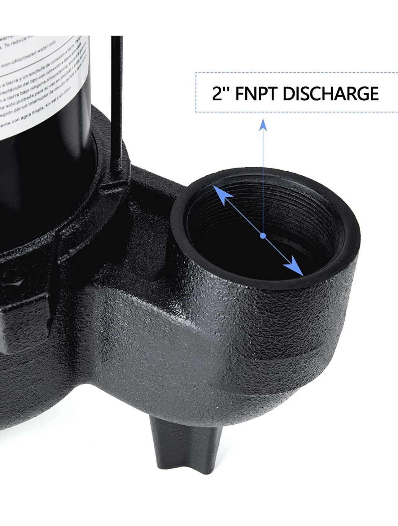 3/4 HP Cast Iron Submersible Sewage Ejector Pump, Sewer Pump, Septic Tank Pump, With 10 Ft. Css075