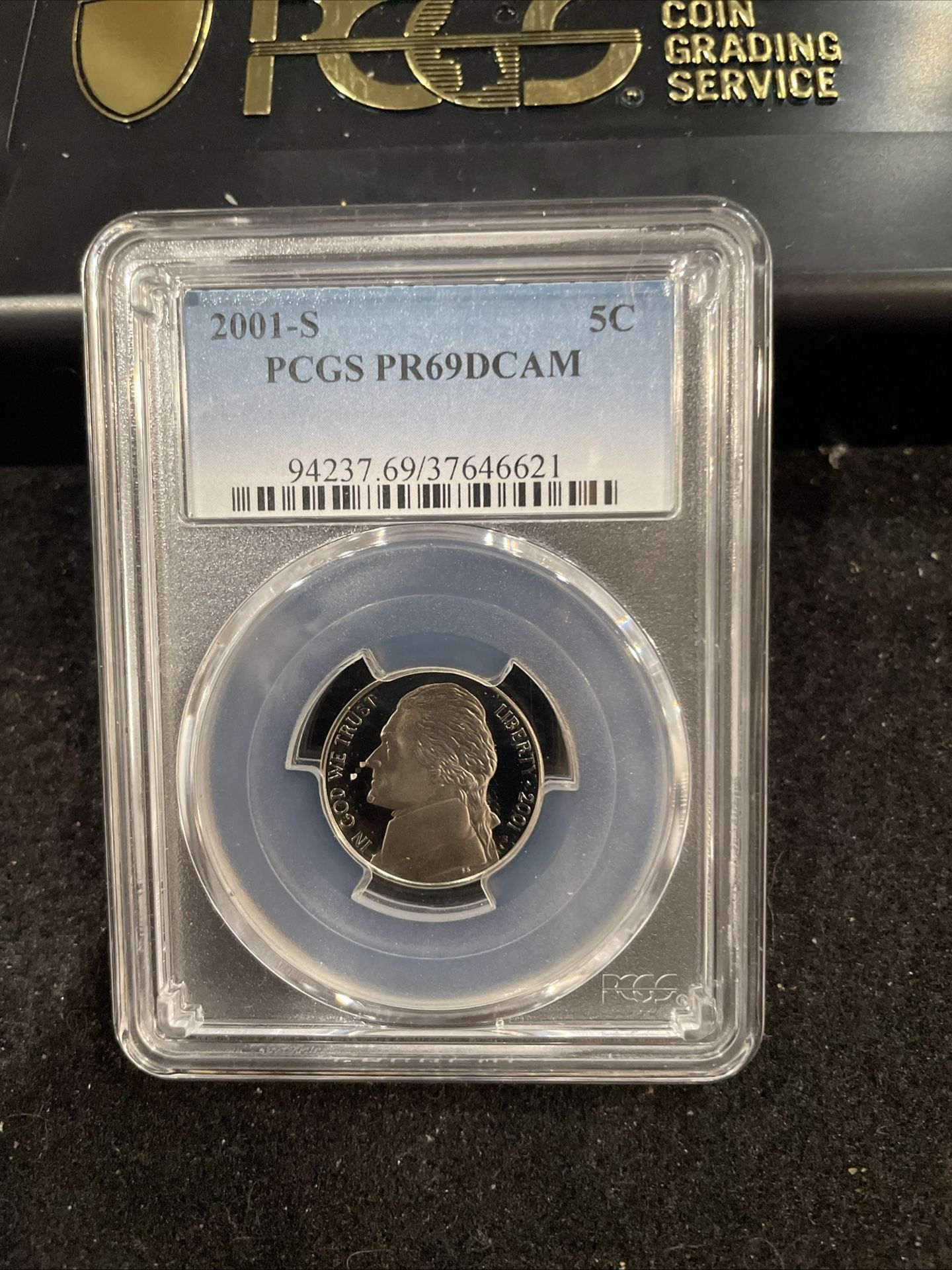 2001 S Gem Proof Jefferson Nickel Graded At PR69 With A Deep Cameo R-3