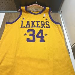 Nike 57 Rewind Los Angels Lakers Shaquille O’Neal Stitched Swingman Jersey XL