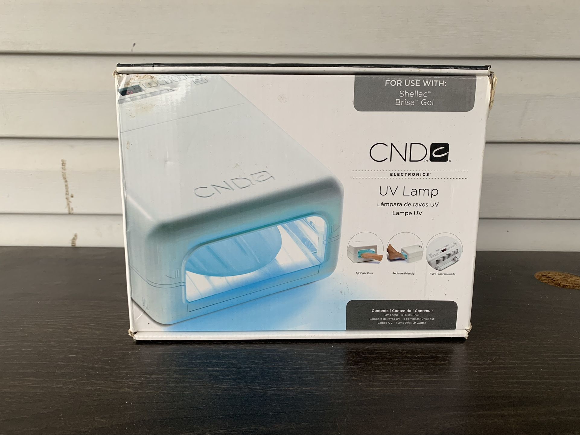 CND 08200 White Electric Shellac & Brisa Gel 5-Finger Cure Nail Dryer UV Lamp