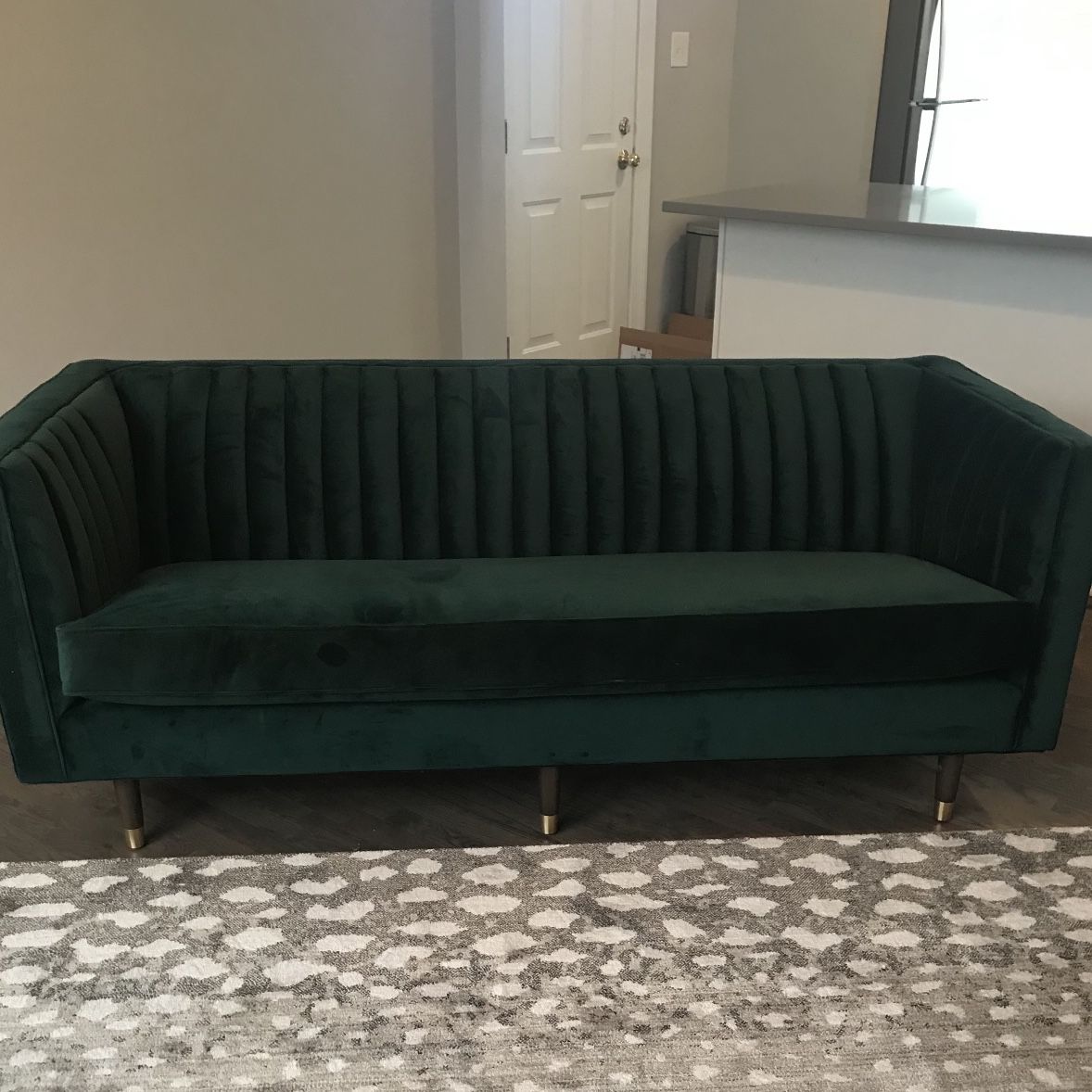 Joybird Chelsea Apartment Sofa- Velvet Emerald Green