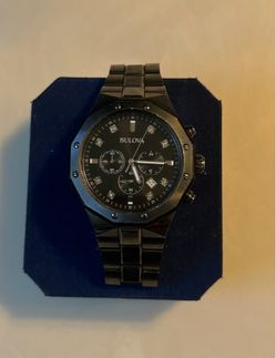 Bulova Men's Classic Diamond 6-Hand Chronograph Quartz Watch (Model 98D142)