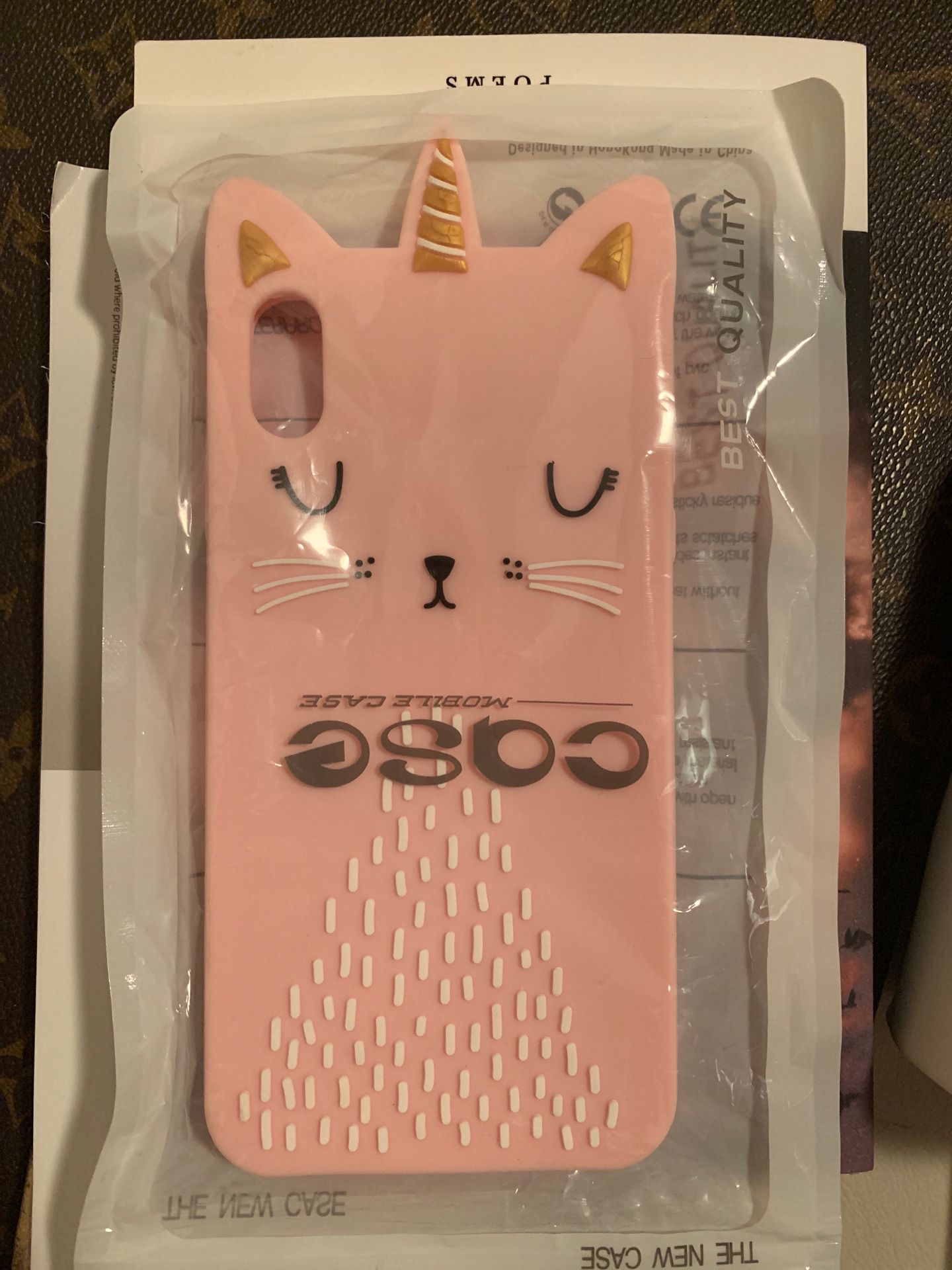 Pink unicorn/cat X max iPhone case