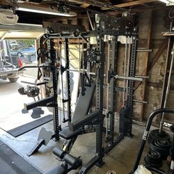 Smith Machine 400 | Adjustable Bench | 245lb Cast Iron Olympic Weights | 7ft Olympic Bar | Fitness | Gym Equipment | FREE DELIVERY/INSTALLATION 🚚 🛠️