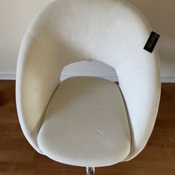 Ivory Velvet Modern Task Chair with Ergonomic Design