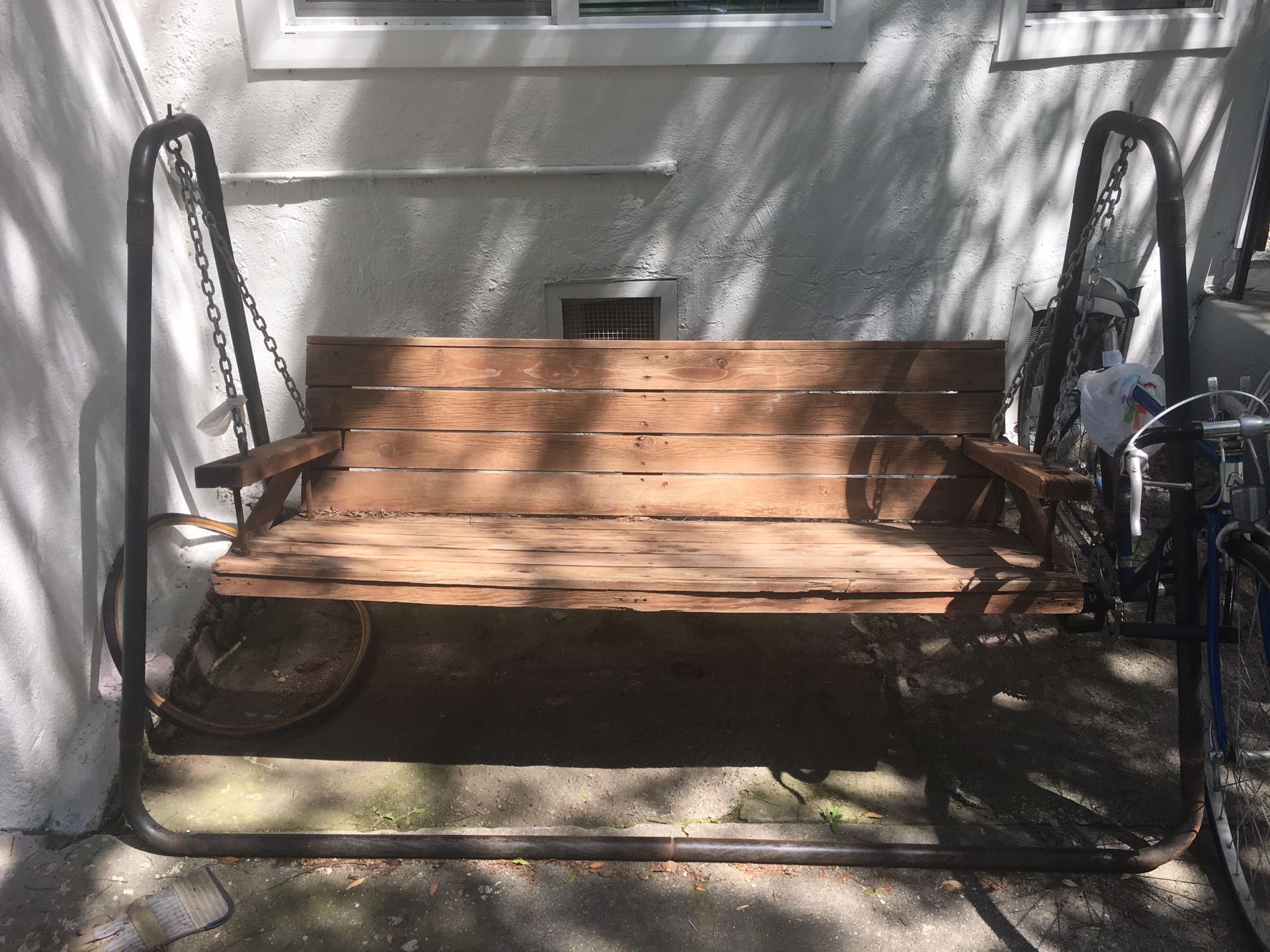 Porch swing with frame, bench swing, stand alone swing