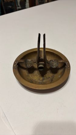 Vintage brass ashtray and holder