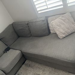Grey Sectional Sofa Couch 