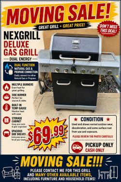 MOVING SALE — Nexgrill Deluxe Gas Grill — $69.99
