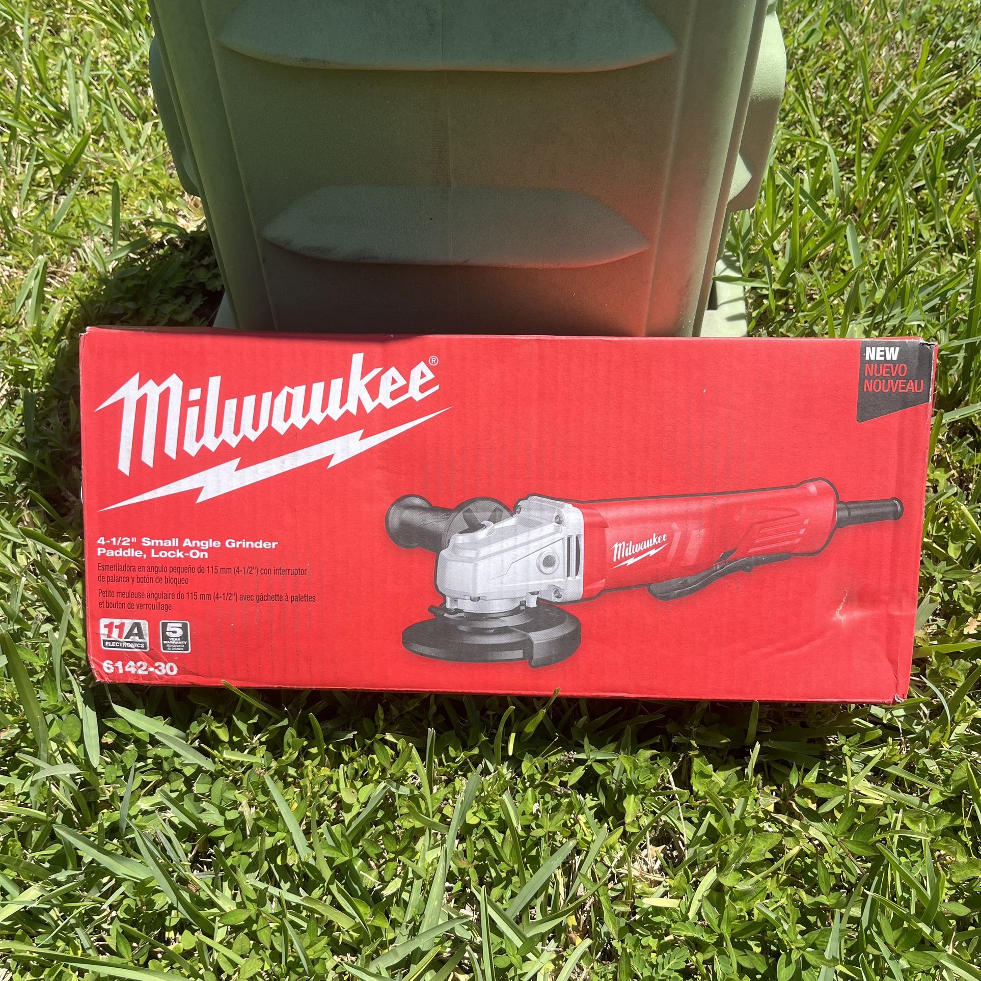 Milwaukee Tool 6141-30 11 Amp Corded 4-1/2" Small Angle Grinder Paddle Lock-On