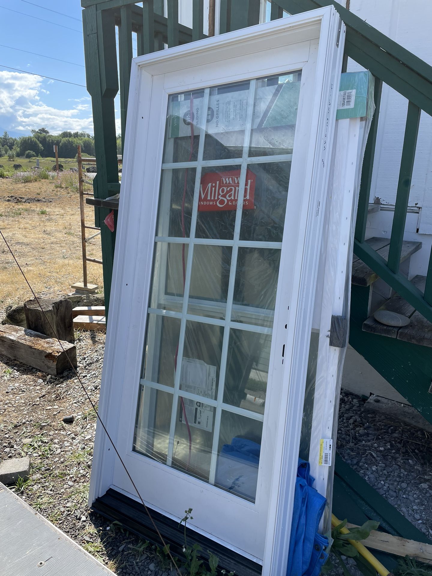 New Exterior Milgard Ultra Fiberglass Single French Door for Sale in