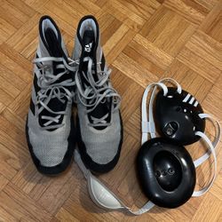 wrestling shoes and headgear 