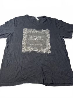 Ac/Dc Back In Black Graphic T-Shirt Three Xl V-Neck Black