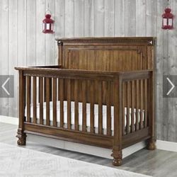 Beautiful Rustic Wood Convertible 4 In1 Crib & Matching Dresser/wardrobe 