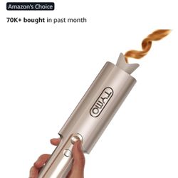 Upgraded Automatic Rotating Curling Iron - TYMO CurlPro Plus Long Barrel Curling Wand for Long Hair, Ceramic Hair Curler for Women, Anti-Scald, Tangle