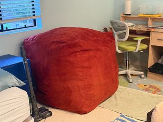 Red velvet beanbag extra large