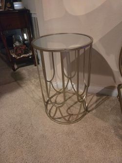 Glass table 22"H  14"W