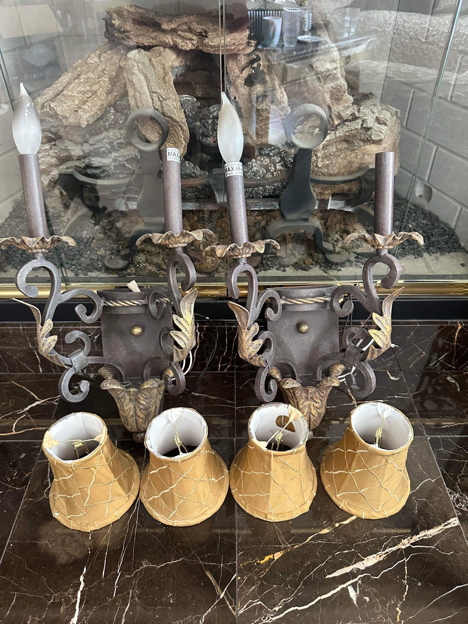 Vintage Wall Sconces European Style Pair Of Two