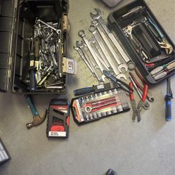 Large Tool Lot wrenches Ratchets 