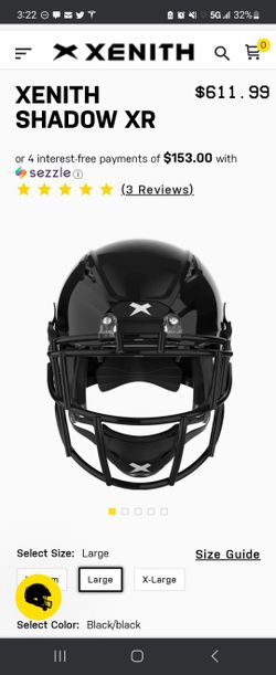 Xenith Adult XL Helmet- Matt BLACK