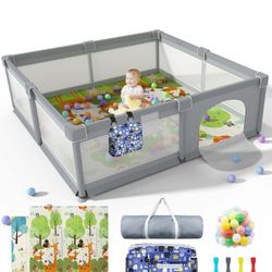 Brand New 79"x71" Baby Playpen with Mat