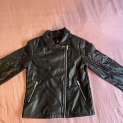 Black Faux Leather Girl Jacket 