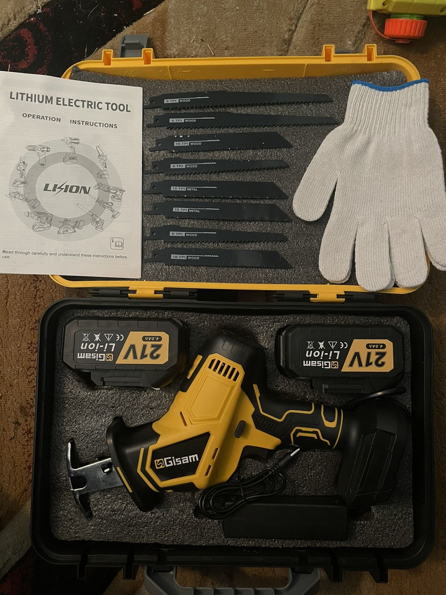 Cordless Reciprocating Saw -2x4.0Ah Batteries, Brushless Motor, 3500SPM Max, One-Hand Operation