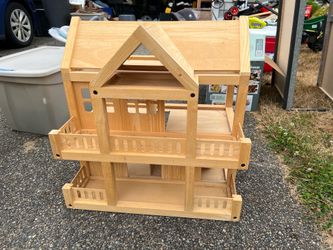 Wooden Dollhouse and furniture
