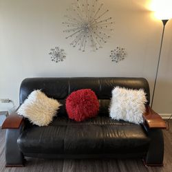 Luxury Black Leather Couch