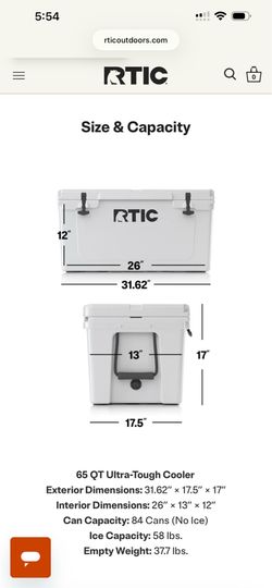 RTIC 65 Qt ice chest cooler