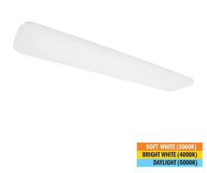 Commercial Electric 48 in. x 10 in. Classic White LED Flush Mount Closet Light 3200 Lumens 40-Watt Adjustable CCT Kitchen Light Dimmable @R1-238