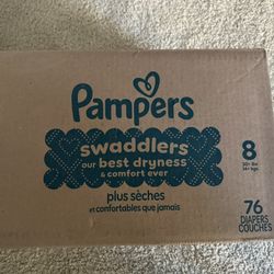 Pampers Swaddlers Diapers – Size 8 (76 Count) – Sealed Box 