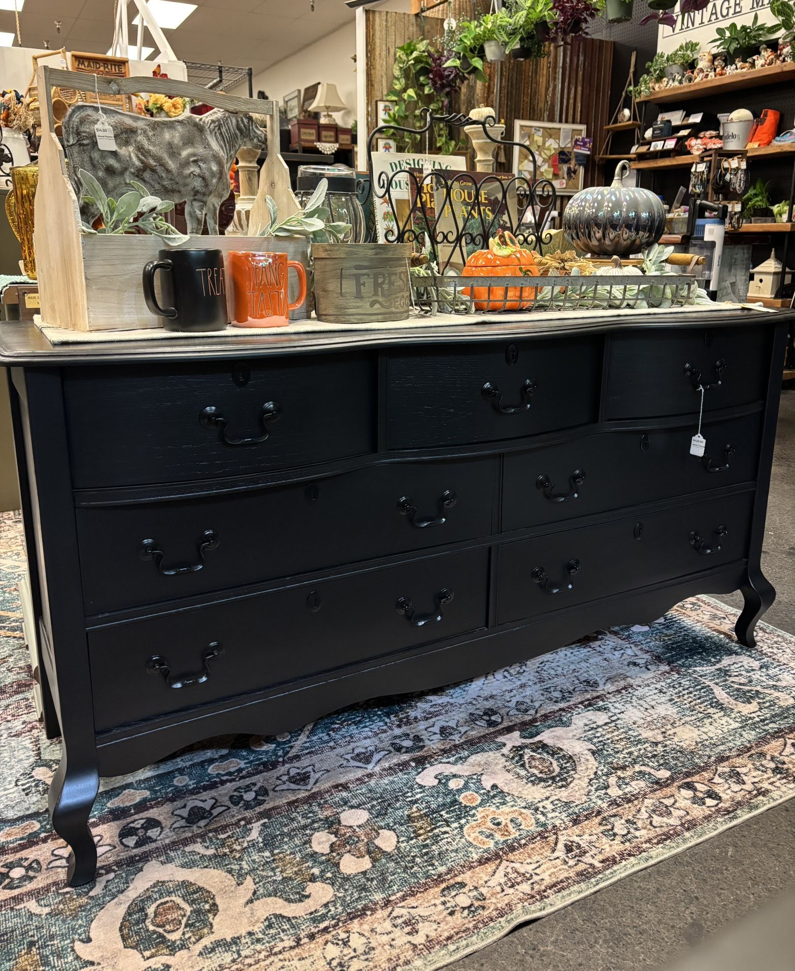 Newly Refinished Black 7 Drawer Dresser 