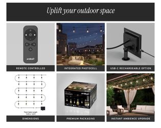 Solar Outdoor String Lights with remote