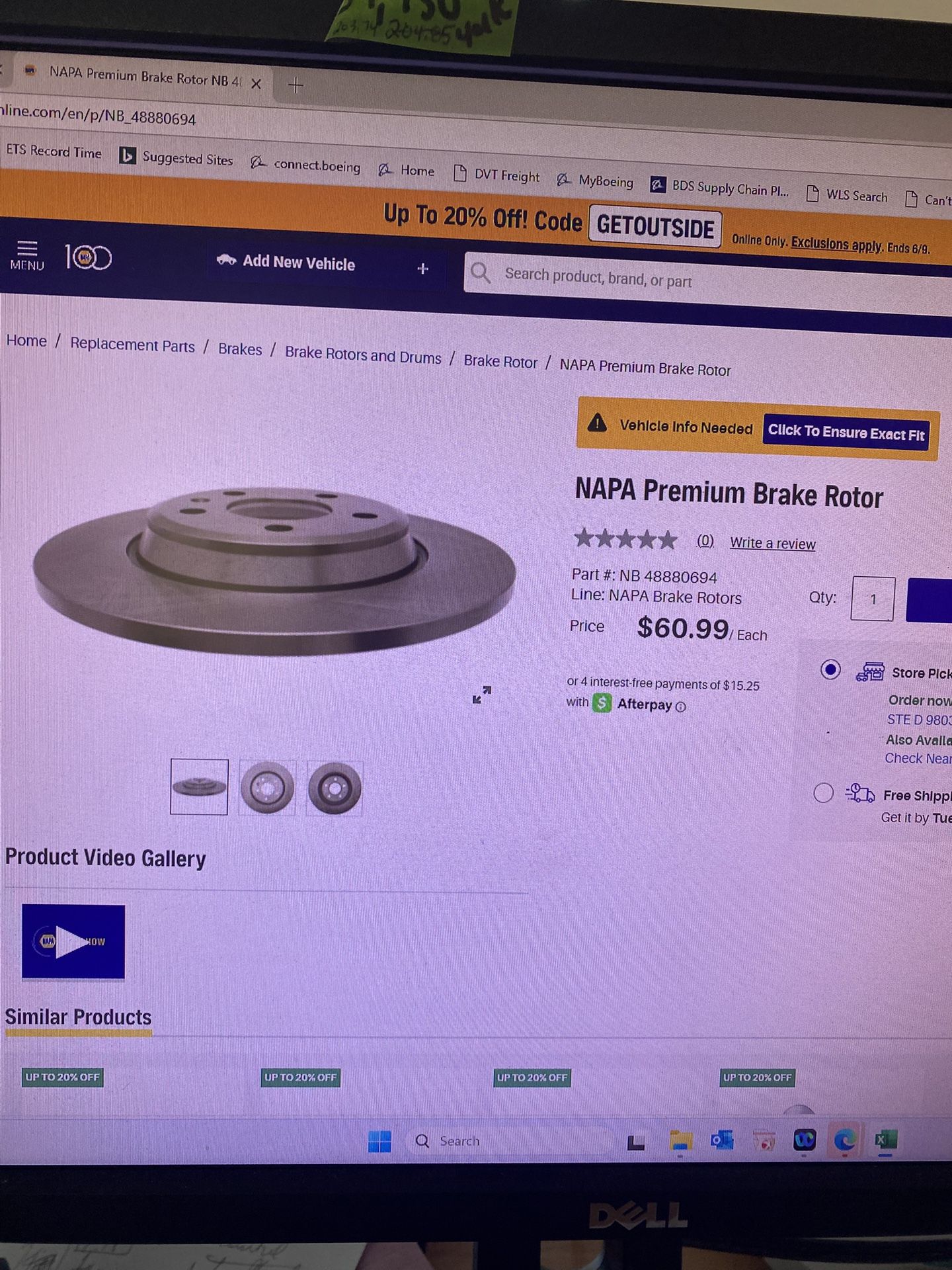 Audi New In Box Brake Rotor Set - Part (contact info removed)4