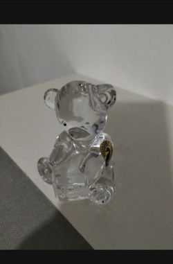 WATERFORD CRYSTAL ALPHABETIC BLOCK BEAR PAPERWEIGHT  3"×2.5" - A44